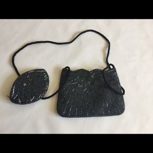 Beaded purse with coin pouch.